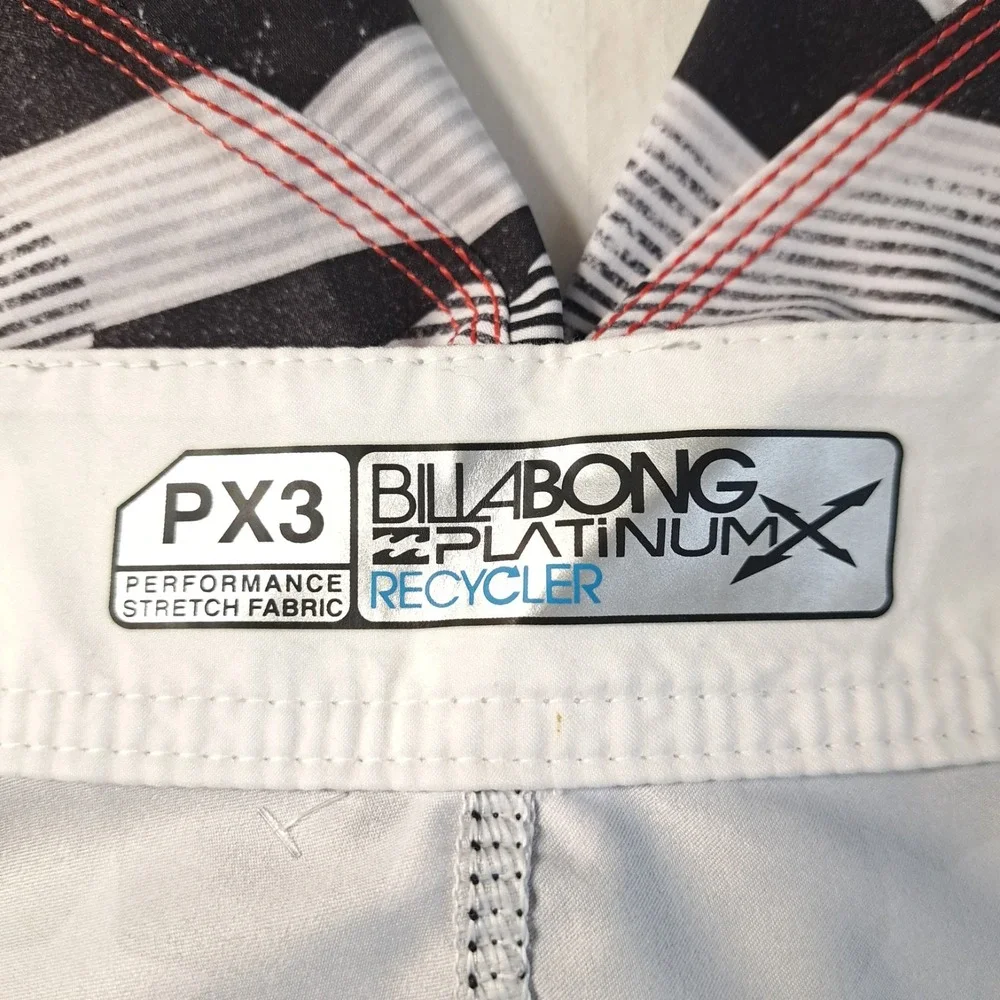 Billabong Platinum X Men's 44 PX3‎ Shorts Gray Drawstrings Stars USA Flag